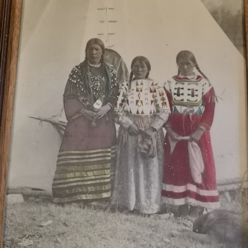 452 - Antique framed photograph of a family portrait, 47 cm wide, 60 cm high, t/w framed photo of a North ... 