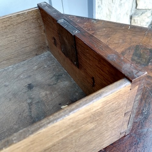 471 - 17th Century oak William & Mary chest of 3 short and 3 long graduated drawers, with brass triangular... 