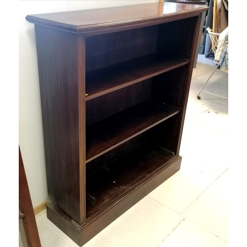 490 - Antique mahogany bookcase fitted with 2 adjustable shelves, 102 cm wide, 33 cm deep, 105 cm high, in... 