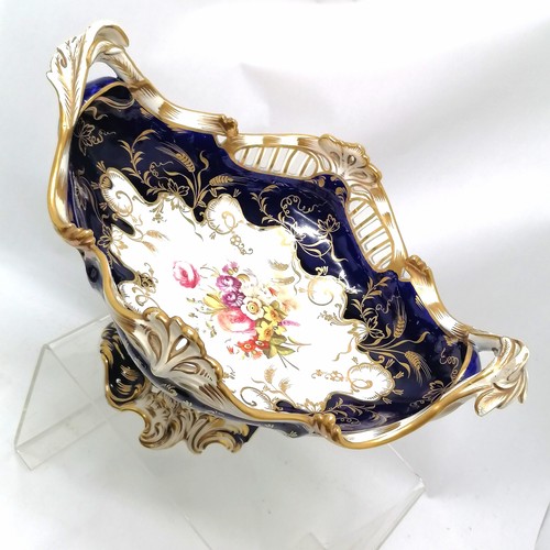 505 - Victorian hand decorated floral & gilded dessert service comprising fruit comport (25cm high and has... 