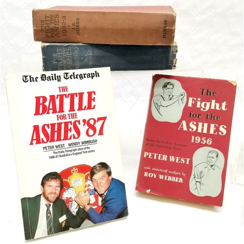 521 - Qty of cricket books inc fight for the ashes 1928-29 +