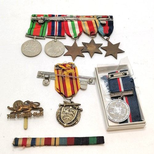 522 - WWII group of 5 medals (with card), Dunkirk medal, Malta George cross 50th anniversary commemorative... 