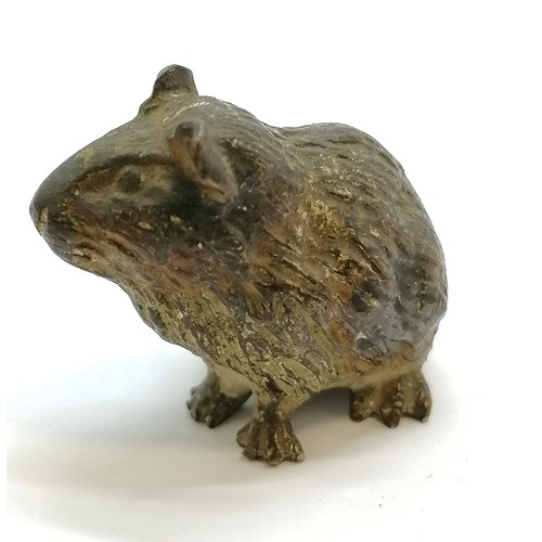 541 - Antique cold painted bronze study of a guinea pig marked Geschutz to base - 3cm high