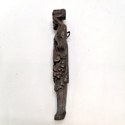 602 - Antique hand carved telamon figure - 34cm