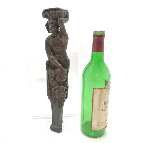 602 - Antique hand carved telamon figure - 34cm