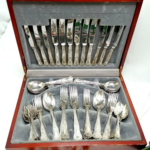 613 - Kings pattern canteen of A1 silver plated cutlery - 6+ setting t/w pie slice & qty of loose silver p... 