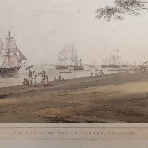 374 - Framed 1797 print 'View taken on the esplanade, Calcutta' #1 by Thomas (1749-1840) and William Danie... 