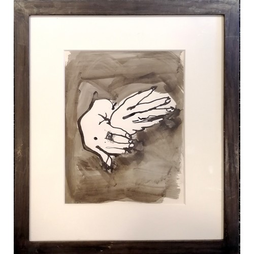 6 - John Egerton Christmas Piper (1903–92) original 1971 ink and wash unsigned painting of Hand study wi... 