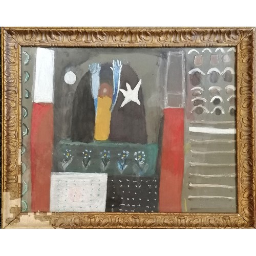 9 - Pattie Muriel May (Hinton St George) original gouache / oil painting 'The Worshipper' - frame 42cm x... 