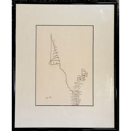 10 - Justin Knowles (1935-2004) untitled 1996 abstract drawing - frame 44.5cm x 36.5cm