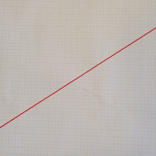 14 - Justin Knowles (1935-2004) original abstract red line on graph paper 'Christmas Day 2001' - 83.5cm x... 