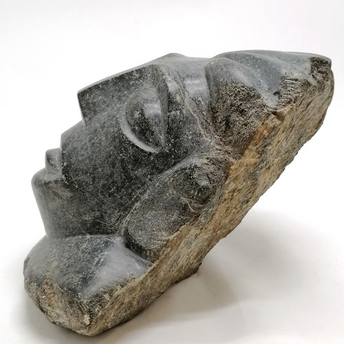 19 - Mary Fogg (1918-2012) hand carved modernist sculpture of a stone head - 29cm high x 22cm wide ~ has ... 