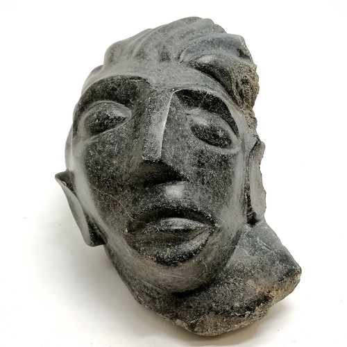 19 - Mary Fogg (1918-2012) hand carved modernist sculpture of a stone head - 29cm high x 22cm wide ~ has ... 