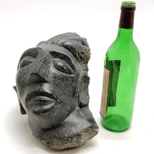 19 - Mary Fogg (1918-2012) hand carved modernist sculpture of a stone head - 29cm high x 22cm wide ~ has ... 