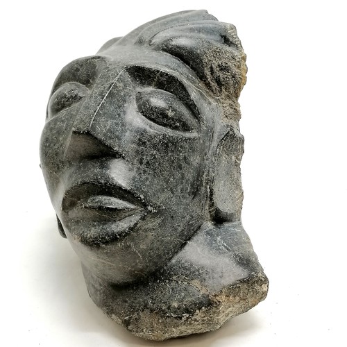 19 - Mary Fogg (1918-2012) hand carved modernist sculpture of a stone head - 29cm high x 22cm wide ~ has ... 