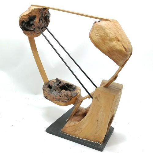 27 - Robin Netley 2013 modern art wood / metal mixed media sculpture titled Lifecycle' - 54cm high x 54cm... 