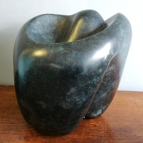 32 - Chris Webb signed abstract patinated bronze sculpture #4 of 9 - @ 28cm x 24cm x 29cm high