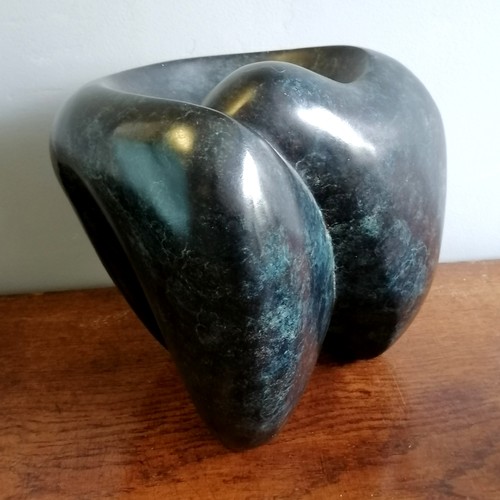 32 - Chris Webb signed abstract patinated bronze sculpture #4 of 9 - @ 28cm x 24cm x 29cm high