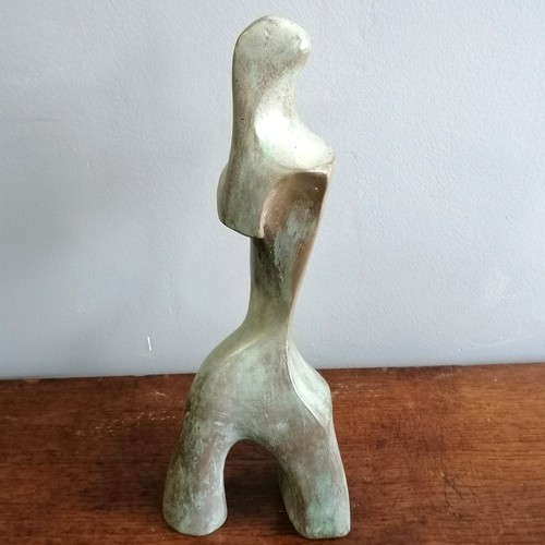 34 - Chris Webb signed artists proof bronze resin abstract figure in cubist style - @ 30cm high