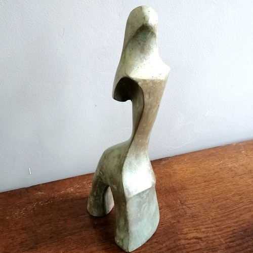 34 - Chris Webb signed artists proof bronze resin abstract figure in cubist style - @ 30cm high