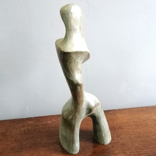 34 - Chris Webb signed artists proof bronze resin abstract figure in cubist style - @ 30cm high