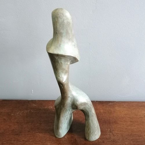 34 - Chris Webb signed artists proof bronze resin abstract figure in cubist style - @ 30cm high