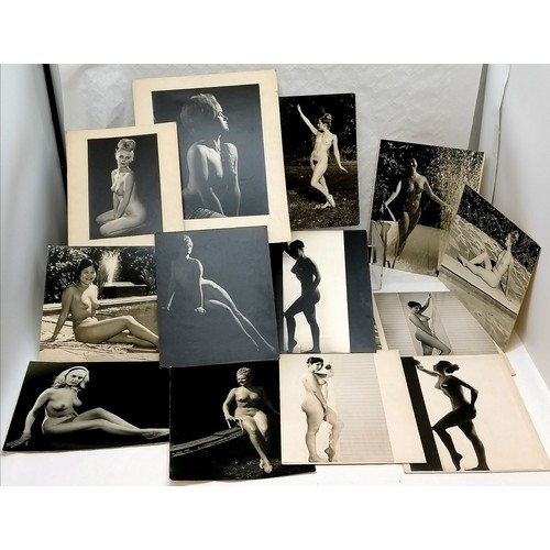 54 - 28 x photographs (25 card mounted) c.1960's nude studies of ladies inc G C Clark, Atherton & Basings... 