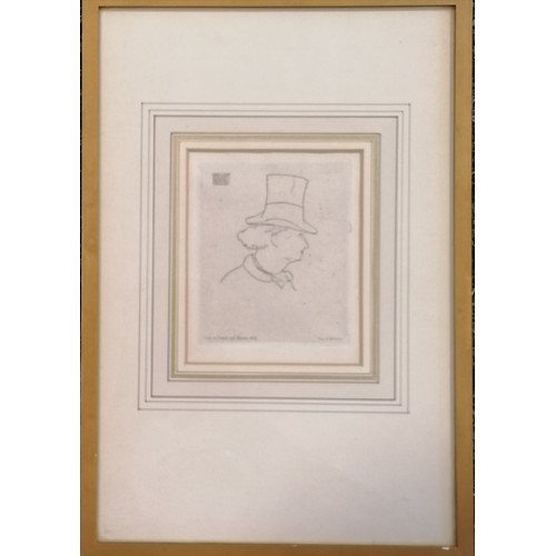 77 - Édouard Manet (1832-83) etching of poet Charles Pierre Baudelaire (1821-67) - frame 32cm x 22cm