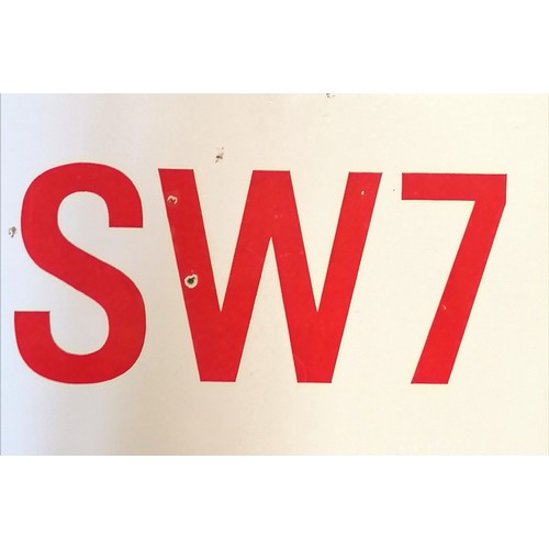 135 - Gate Mews SW7 City of Westminster enamel sign - 110cm x 30cm ~ has some losses