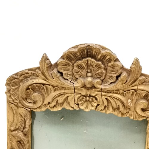 235 - Antique gilt gesso twin photo frame, some losses, 29 cm high, 38 cm wide, t/w Large gilt gesso frame... 