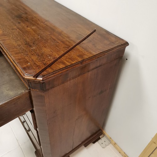 238 - Antique mahogany and inlaid chest of 2 short and 3 long graduated drawers on bracket feet, 116 cm wi... 