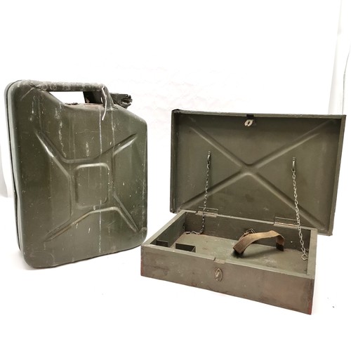 293 - Vintage Military vehicle box,47 cm wide, 33 cm high, t/w military Jerry can