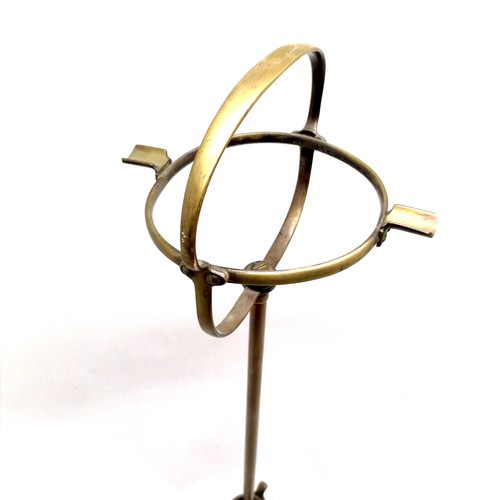 302 - Benson style Arts & Crafts brass gimbal smokers stand - 85cm high