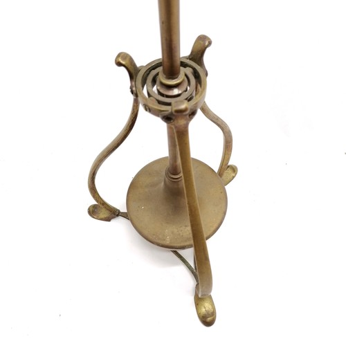 302 - Benson style Arts & Crafts brass gimbal smokers stand - 85cm high