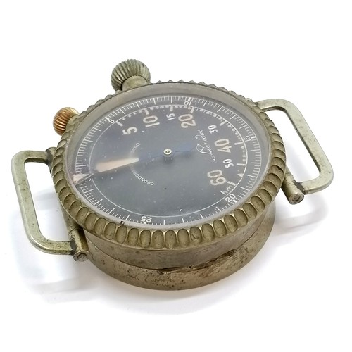 303 - Vintage Leonidas chronograph a ritorno Italian airforce bomb wrist timer - bezel 5.5cm diameter and ... 