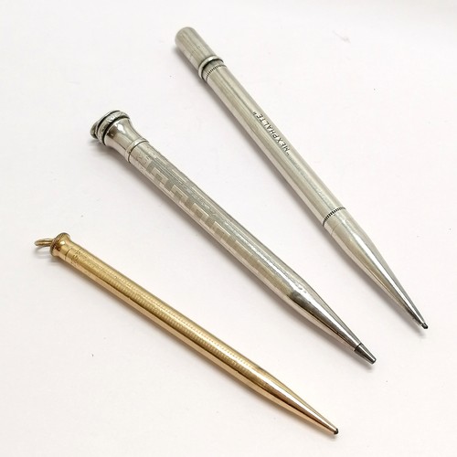 308 - 2 x silver pencils - Mexphalte (missing clip) & Wahl eversharp t/w rolled gold Ingersoll redipoint (... 