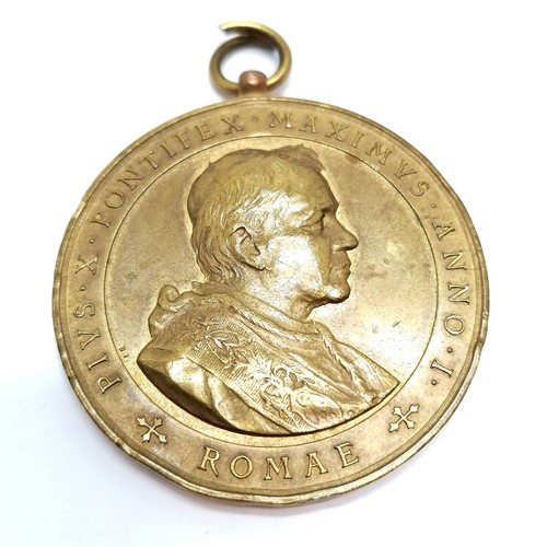 354 - 1904 anniversary of Pope Pius X (1835-1914) medallion - 47mm diameter - SOLD ON BEHALF OF THE NEW BR... 