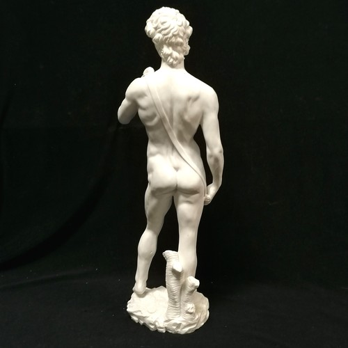 355 - Contemporary white composite figure after Michelangelo's marble statue of David - 41cm high - no obv... 