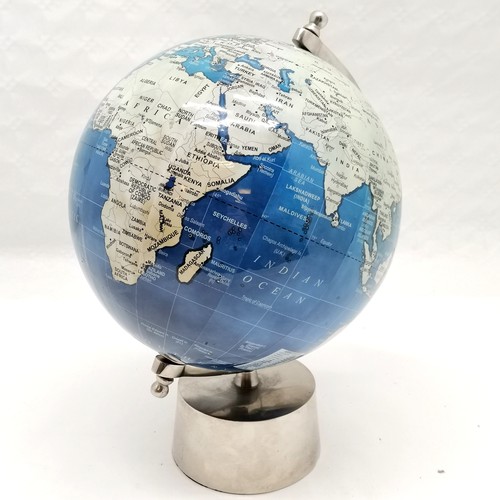 363 - World globe on metal stand - 35cm high