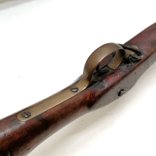 366 - Antique 1875 dated BSA & M Co percussion rifle with stamp to lock (Crown over GP) with original ramr... 