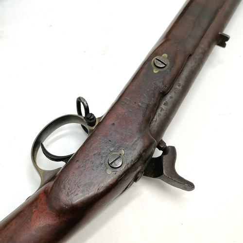 366 - Antique 1875 dated BSA & M Co percussion rifle with stamp to lock (Crown over GP) with original ramr... 