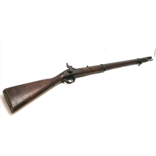 366 - Antique 1875 dated BSA & M Co percussion rifle with stamp to lock (Crown over GP) with original ramr... 