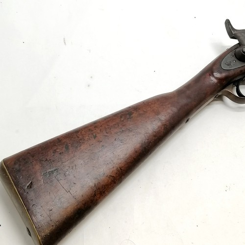 366 - Antique 1875 dated BSA & M Co percussion rifle with stamp to lock (Crown over GP) with original ramr... 