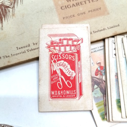 491 - Collection / qty of cigarette cards inc 2 x 1914 sets (no jokers) Wills Scissors Jockeys and Owners ... 