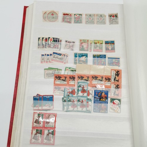 496 - Red stockbook with qty of mostly mint USA t/w Christmas stamps, Hawaii, booklets (some evidence of d... 