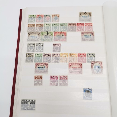 497 - Malaysia collection in red stockbook with various states inc Penang, Federated Malay States, North B... 