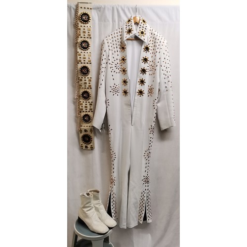 498 - Elvis Presley Iconic white jumpsuit of the Vegas years as worn by a former Elvis tribute act