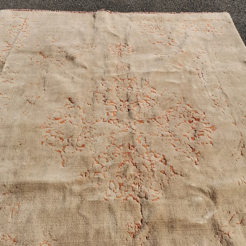 341 - Rust Ground with allm over beige pattern, 175 cm wide 240 cm length, in good condition.