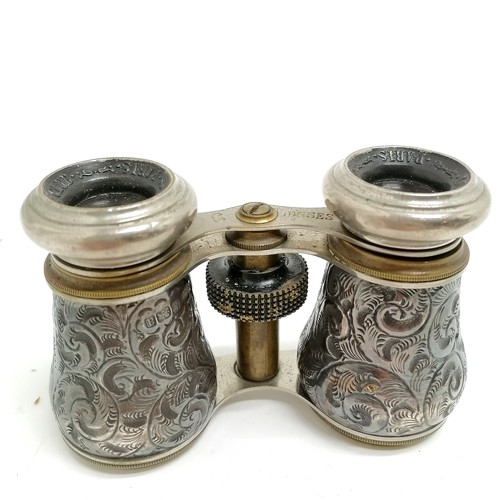 320A - 4 x antique binoculars inc Silver hallmarked French sporting, Goerz 6x30 Marinetrieder (dated 1917),... 