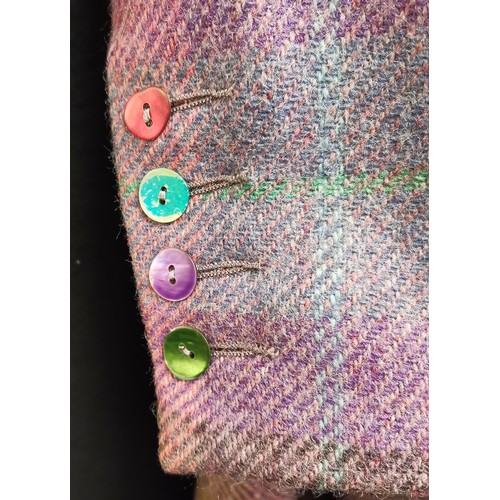 33 - Two tweed suits, purple and pink shades by Ness of Scotland size 12, 95cm bust, 78cm waist skirt t/w... 